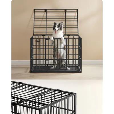 FEANDREA Heavy-Duty XL Dog Crate, Ink Black, 107 x 70 x 75 cm