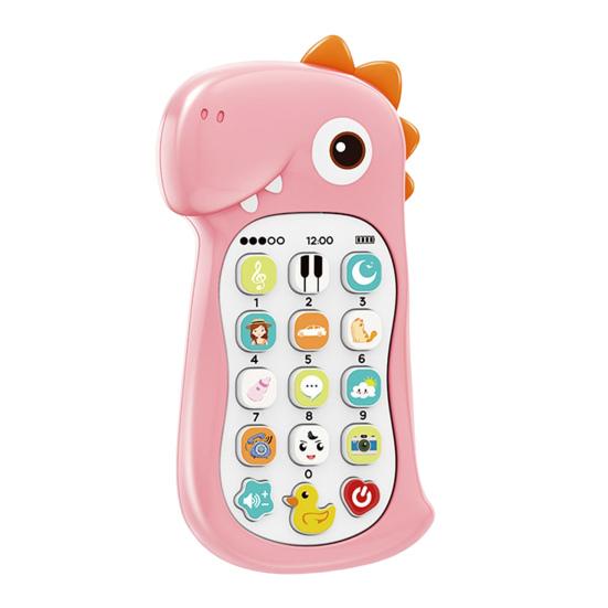 

Музыкальный телефон Игрушка Устойчивый к укусам Имитированный Утолщенный Двуязычный Регулировка громкости Просвещение цифрами АБС Милый Динозавр Развивающий телефон Подарок на день рождения розовый