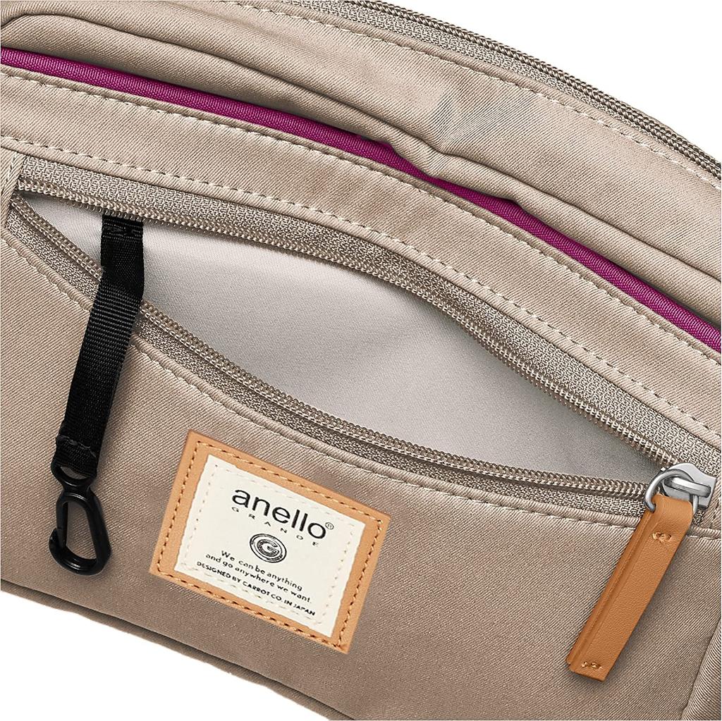 Mini taška přes rameno s více úložnými prostory CINNAMON šedobéžová [Anello Grande], GTM0333Z,