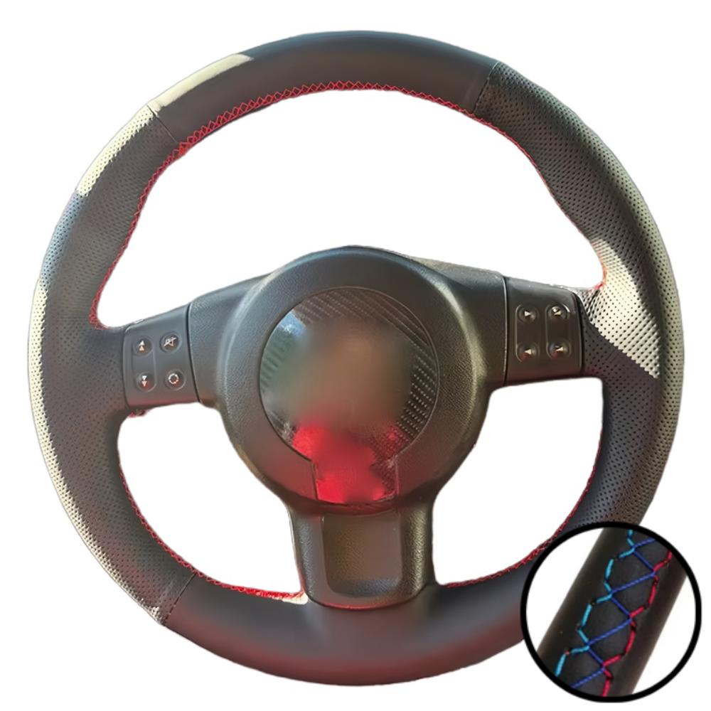 Hand Stitched Black Microfiber Leather Steering Wheel Cover For Seat Leon (Mk2) 2006-2008 Ibiza (6L) 2007 Car Accessories