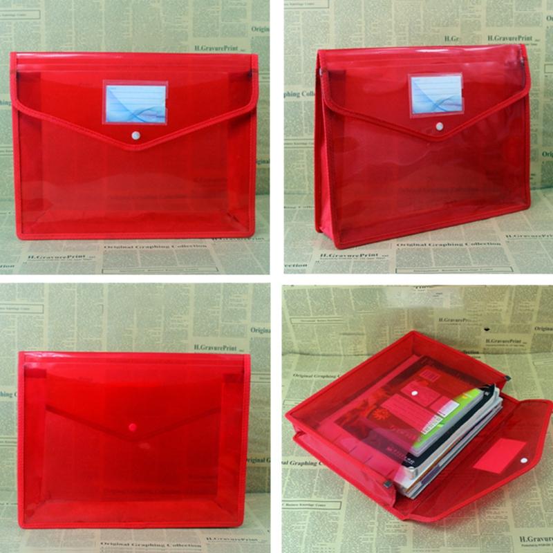 Three-Dimensional Plastic File Bag Clear Data Bag Folder Papers Ticket Bag A4 B4 Transparent Document Storage Organizer