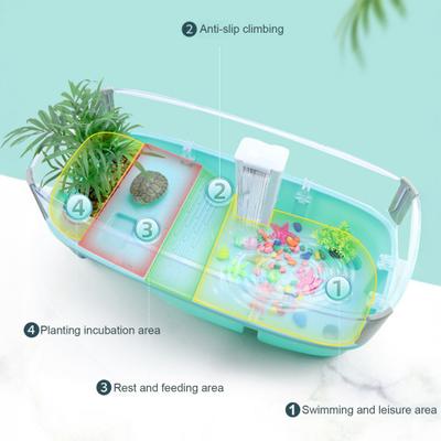 Akvárium pro želvy Akrylové terárium s vyhřívací plošinou Rostliny Plný výhled Vizuálně Habitat pro plazy pro želvy Kraby Raky