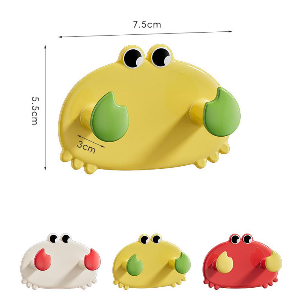 Entzückende Haken in Krabbenform, spurlos klebende Haken für Küche, Wohnzimmer, Studentenwohnheimaufbewahrung, ABS-Kunststoff, mehrfarbig