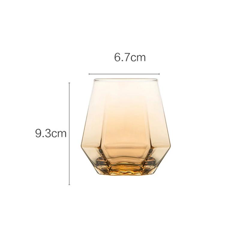 Hexagonal Colorful Cup Transparent Drinkware Household Juice Cup Creative Stylish Whiskey Glass Suitable for Giving To Friends