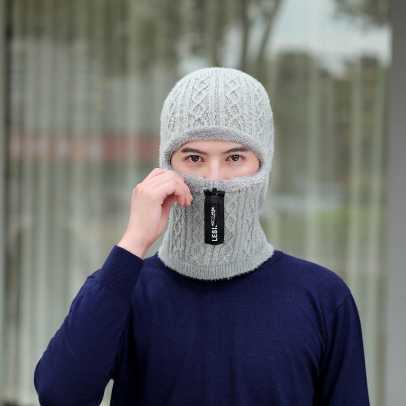 

Men s Windproof Cycling Hat with Ear Protection and Fleece-lined Scarf One Size [56-60CM] сірий колір