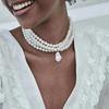 Retro Imitation Pearl Multi-Layer Beaded Necklace for Women
