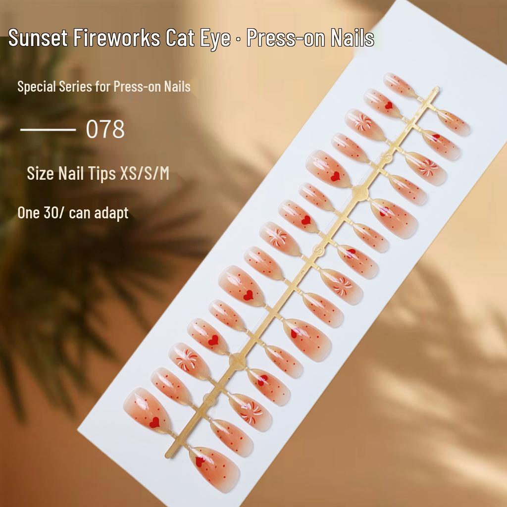 

Градиентные накладные ногти «кошачий глаз» - Высококачественные готовые маникюрные элементы