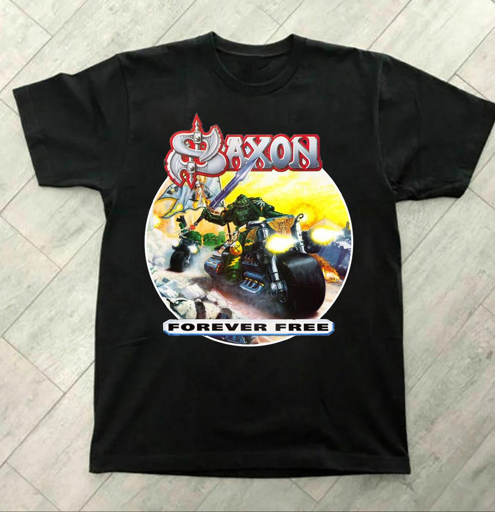 Saxon Band Forever Free Альбом Музыка Унисекс Футболка Все Размеры S До 5XL Унисекс Футболка XXXXL