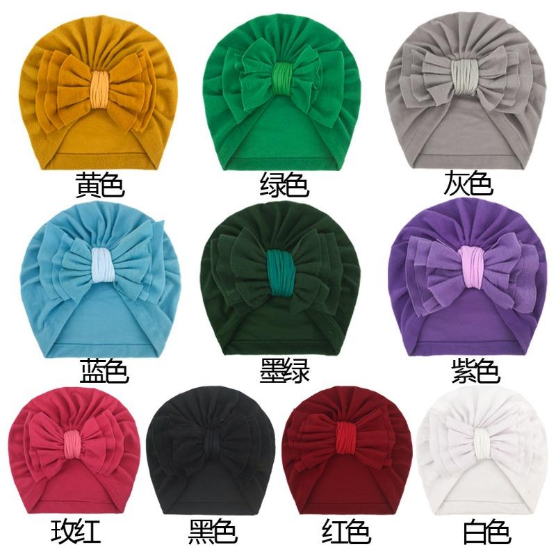 New baby products, baby bow headscarf hat, children's autumn and winter warm hat, girls' hat