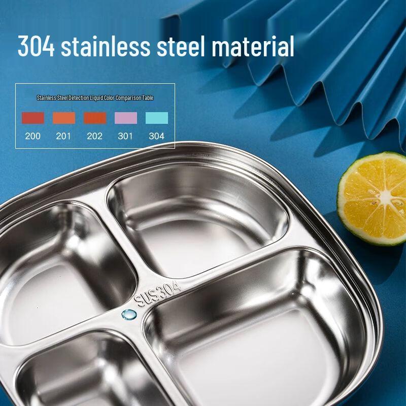 Kids' Stainless Steel Divided Dinner Plate Set