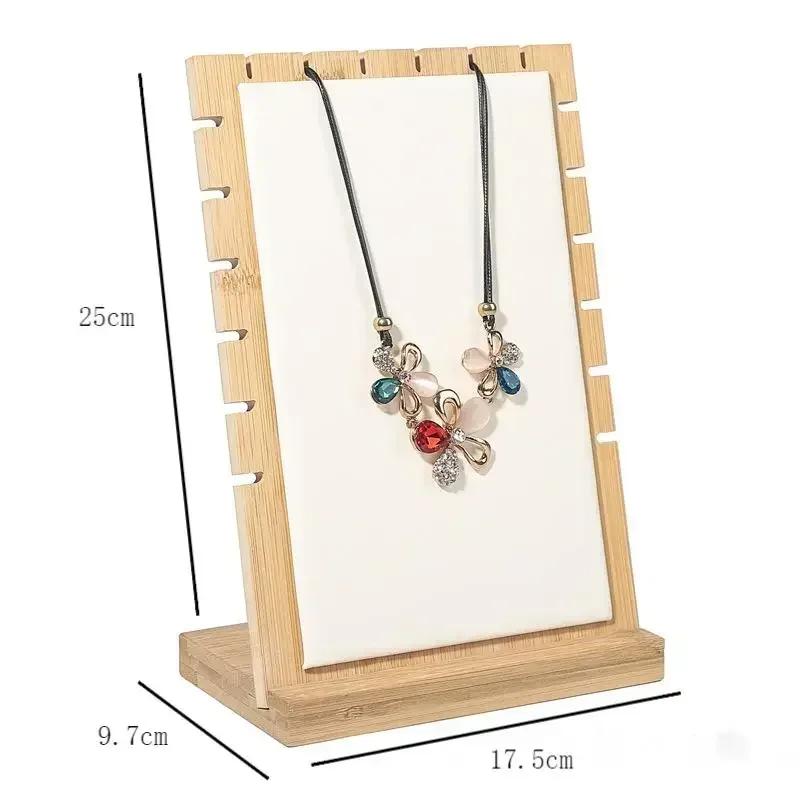 Classical Large Capacity Jewelry Display Rack Multiple Necklace Display Stand Detachable Suede Wood Display Rack