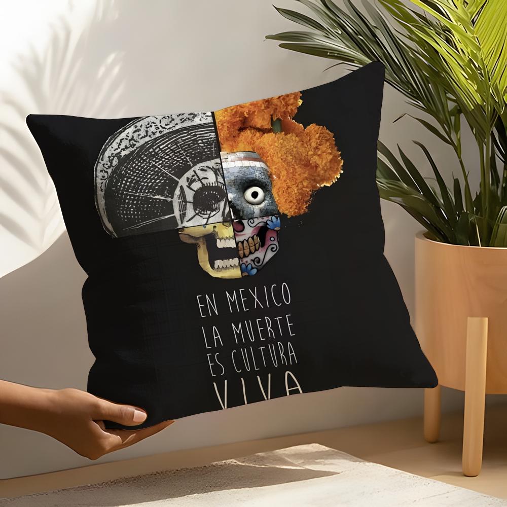 Festival DDia de Muertos  Pillow Case Linen Cushion Covers For Decorative Sofa Home Pillows Case Car Chair Pillows Cases