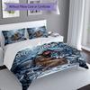 3PC Custom Name Wolf Spirit Connection Bedding Set Duvet Cover Closure Includes 1 Duvet Cover & 2 Pillowcases for Bedroom