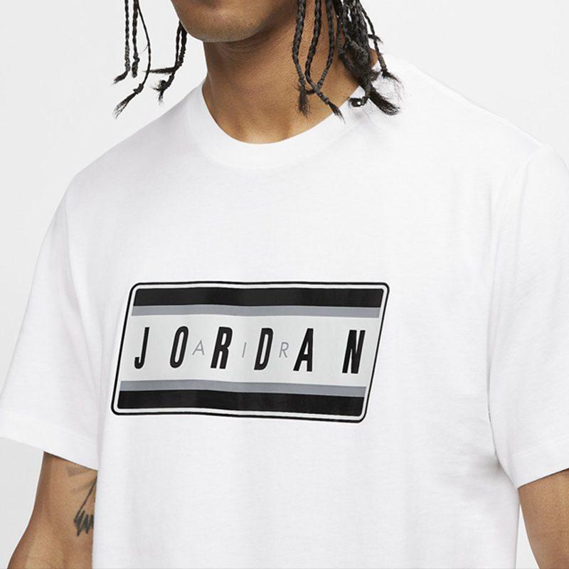 Jordan T Shirts Men's White Crew Neck Moderate Straight Fit CJ6247-100