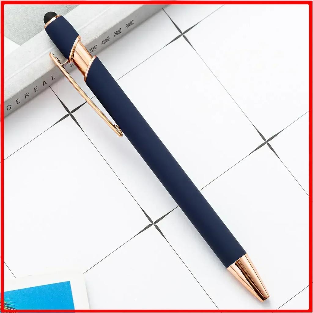 20-200 pens Wholesale Metal Ballpoint Pen Touch Screen Pen Office School Advertising Pen Custom Logo Text Laser Engraving