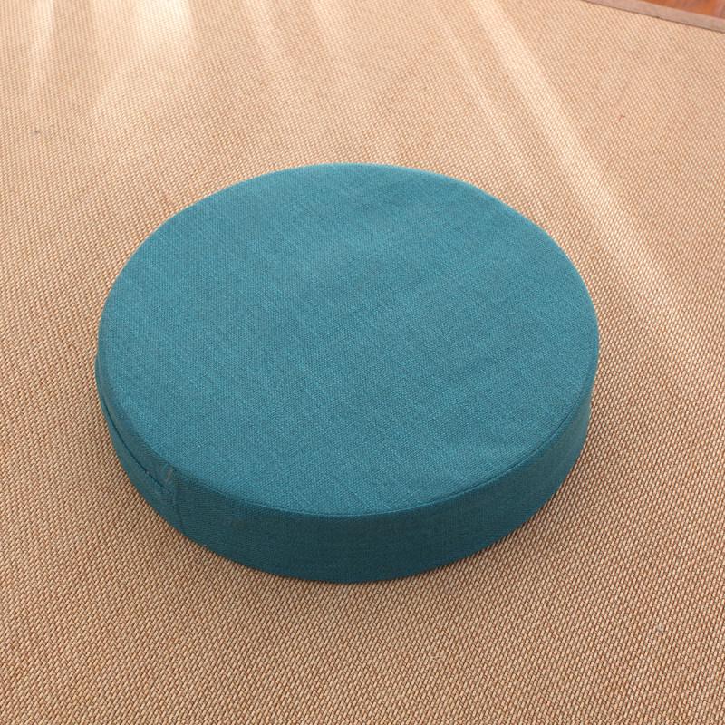 Thick Washable Japanese Zen Meditation Cushion - Round Tatami Linen Seat for Home and Balcony