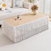 Pink Warm and Wash Free TV Cabinet Dust Cover Flower Patterned Rectangular Tablecloth Pendant Exquisite Lace Edge Table Cushion