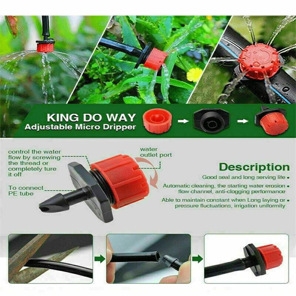 500Pcs 1/4 Inch Adjustable Drip Irrigation Drippers Rotating Sprinklers for Efficient Garden Watering Solutions
