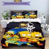 Simpsons Family Adventure Print 3Pcs Bedding Setduvet Cover With 2 Bedropillowcase Home Birthday Gift