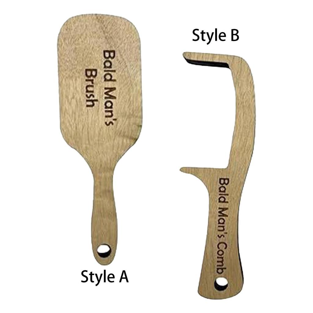 Bald Man Comb Humor Hair Brush Boxwood Durable Grip Hairdressing Accessory Portable Gag Present for Office or Home