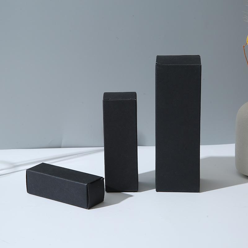 

Rectangular Kraft Cosmetic Skincare Packaging Box, Thick Black & White Cardboard Folding Box