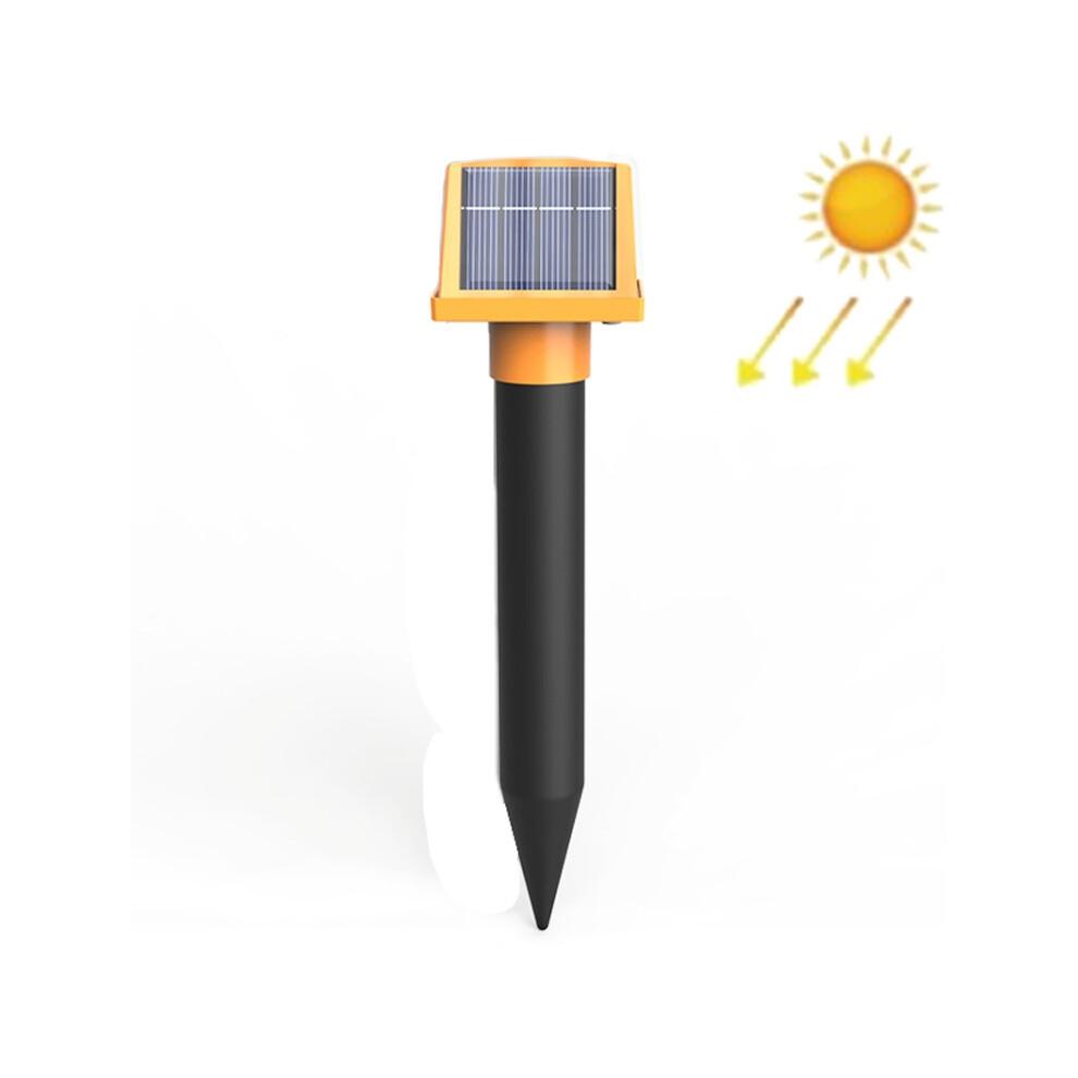 Répulsif à rongeurs solaire ultrasonique étanche IP66 pour extérieur – Répulsif pour animaux de verger (Orange)