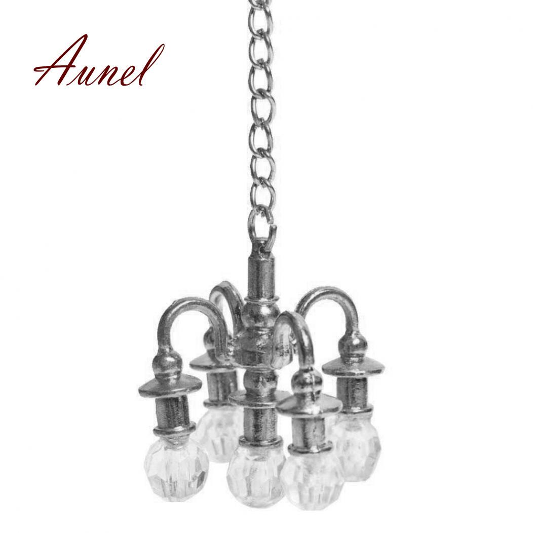 

Металлическая миниатюрная люстра 1:12 для кукольного домика серебряный