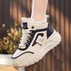 Stivaletti da Donna Invernali Caldi con Fodera in Pile, Alti alla Caviglia, con Spessa Suola Antiscivolo Beige, Scarpe Stringate per Tempo Freddo, Stivali Invernali