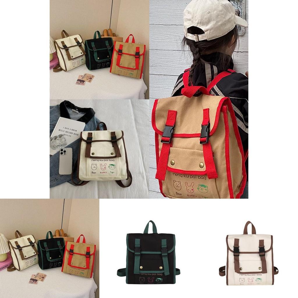 Stylish Breathable Canvas Backpack For Children With Fun Animal Prints For School Use