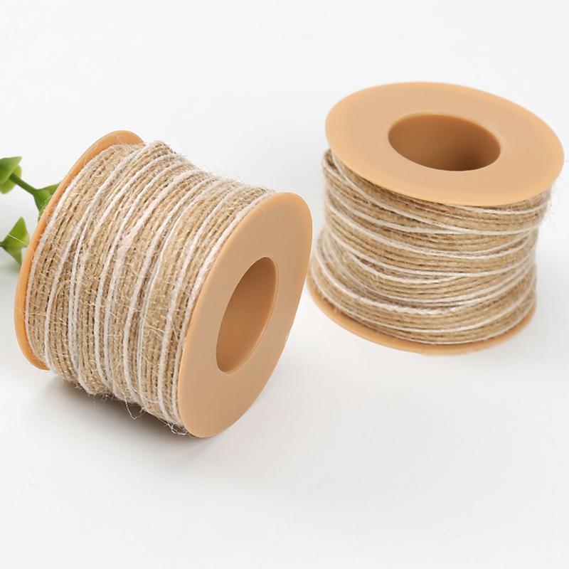 10M/Rolle DIY Basteln Geschenkverpackungsband Retro Jute Leinen Satin Spitze Landhochzeit Partydekoration Weihnachten
