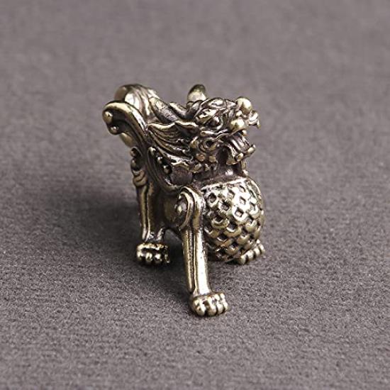 Mini Copper Kirin Feng Shui Dragon Interior Entryway Lucky Feng Shui Business Money Wealth Luck Figurine, Item, Figurine, Decoration, Charm, Charm,