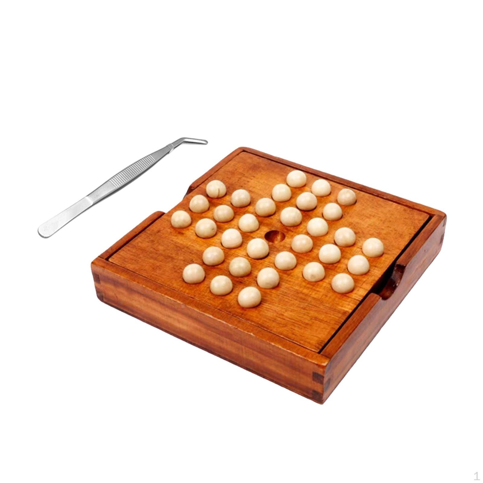 

Настільна гра Солітер Головоломка Стратегічна гра для дітей Дорослих Кілочки темно-коричневого кольору