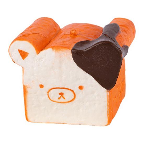 

Bear Toast Squeeze Toy Slow Rising Stress Relief Cartoon Expression Bear Bread Sensory Toy Students Office Workers Anti-anxiety Gift