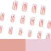 24 pezzi Indossare unghia Pezzo finito Nail Art Patch Fiore Flash Diamante Ins French Quadrato Indossare unghia