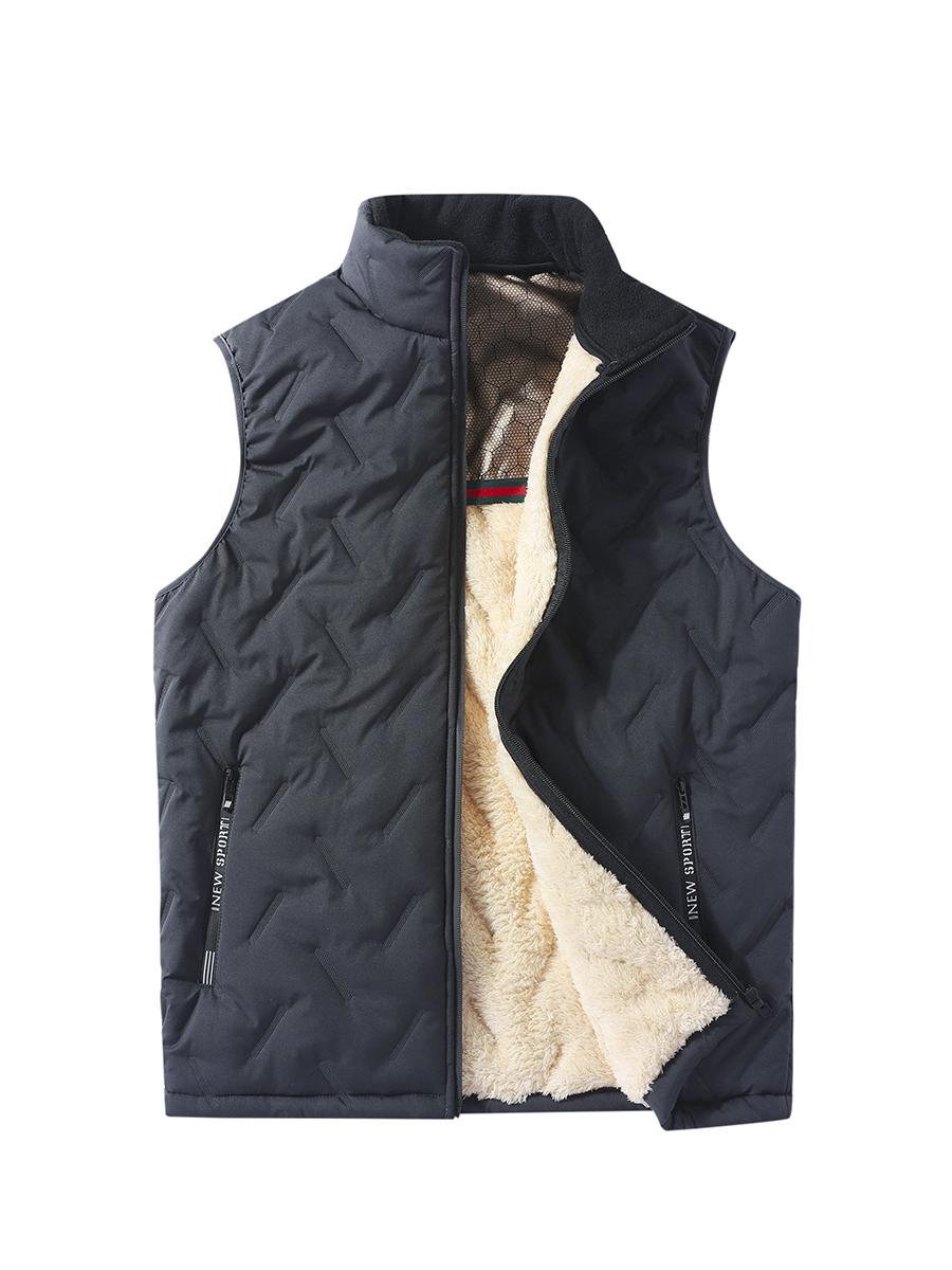 

Мужской зимний жилет из овечьей шерсти с графеном - толстый, теплый, безрукавный жилет 3XL серый