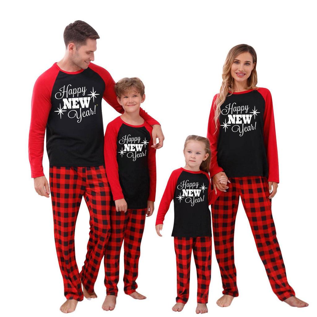 Prints Family Matching Long Sleeve Tops+Pants Set Family Matching Sets