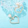 1 Pair Fashion Women Jewelry Handmade Pearls Heart-shaped Earrings