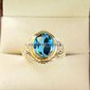 London Blue Topaz Oval Gemstone With 925 Sterling Silver Ring For Men's #B225 JL375675967808