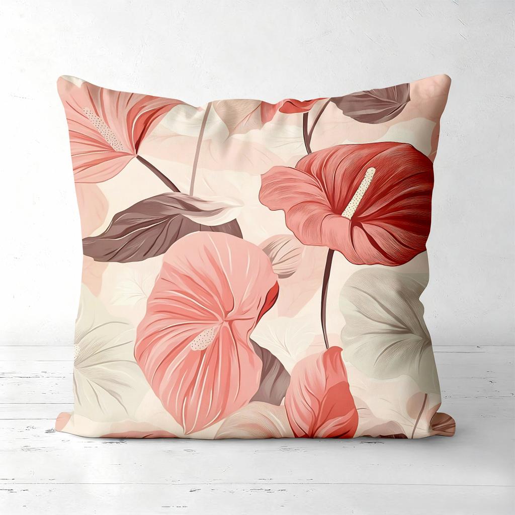 Floral Printed Throw Pillows For Modern Home Decor Polyester Pillowcase, Sofa Decorative Cushion Cov Headboard Pillow
