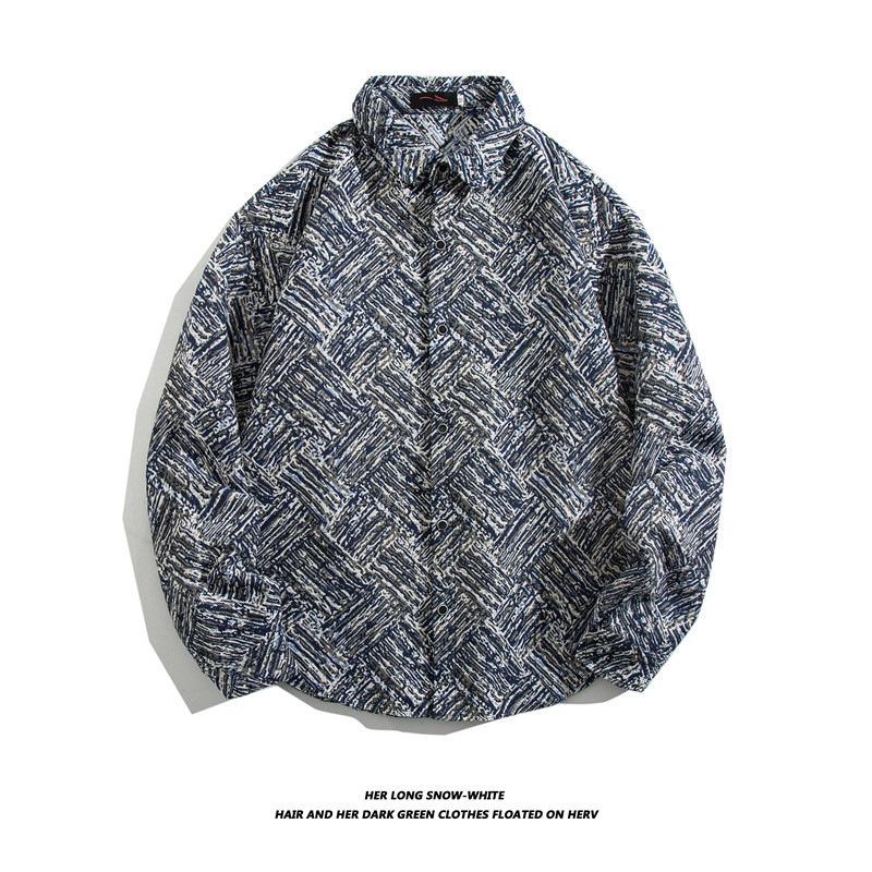 

Чоловіча вільна куртка з довгим рукавом у стилі японського вінтажного бароко з етнічною вишивкою на осінь і зиму Medium