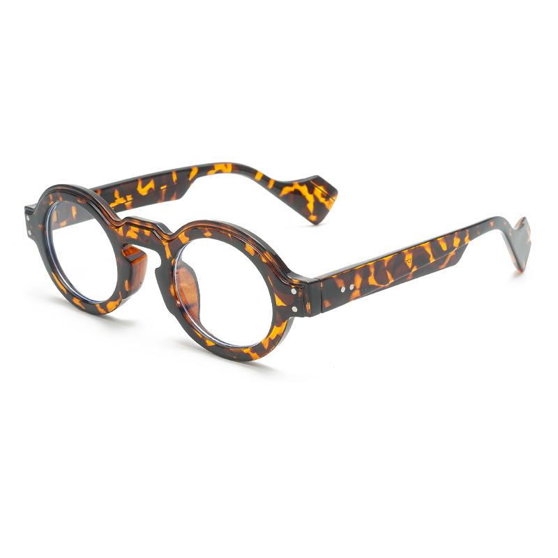 Round Leopard Print Unisex Sunglasses Retro Vintage Circle Frame UV400 Protection Trendy Shades