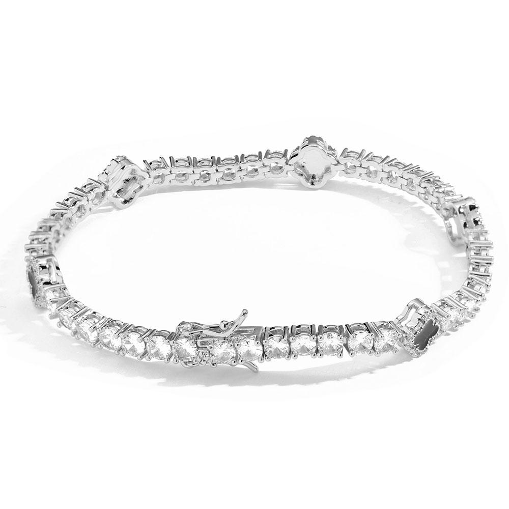 NY Fashion Design Dainty Tennis Chain Gold/Silver Plated Zircon Bracelet Luxury Hip Hop Jewelry for Men Women party Gift black