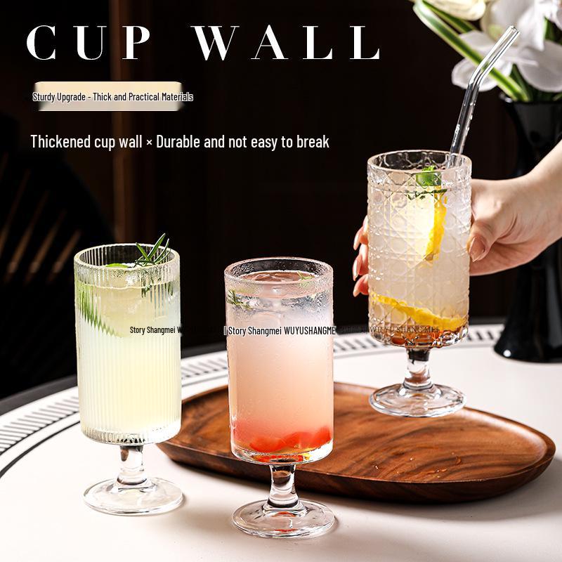 Elegant Glass Cylinder Cup for Juice, Cocktails, Tea & Cold Drinks