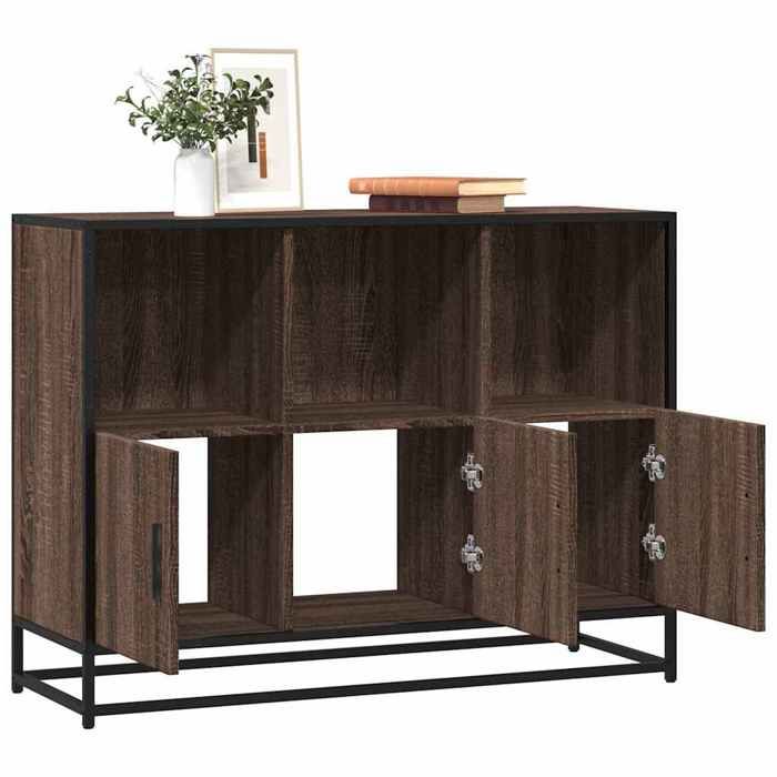 VidaXL Buffet chêne marron 100x35x76 cm bois d'ingénierie, armoire de rangement, meuble d'entrée, meuble d'appoint, meuble 849033