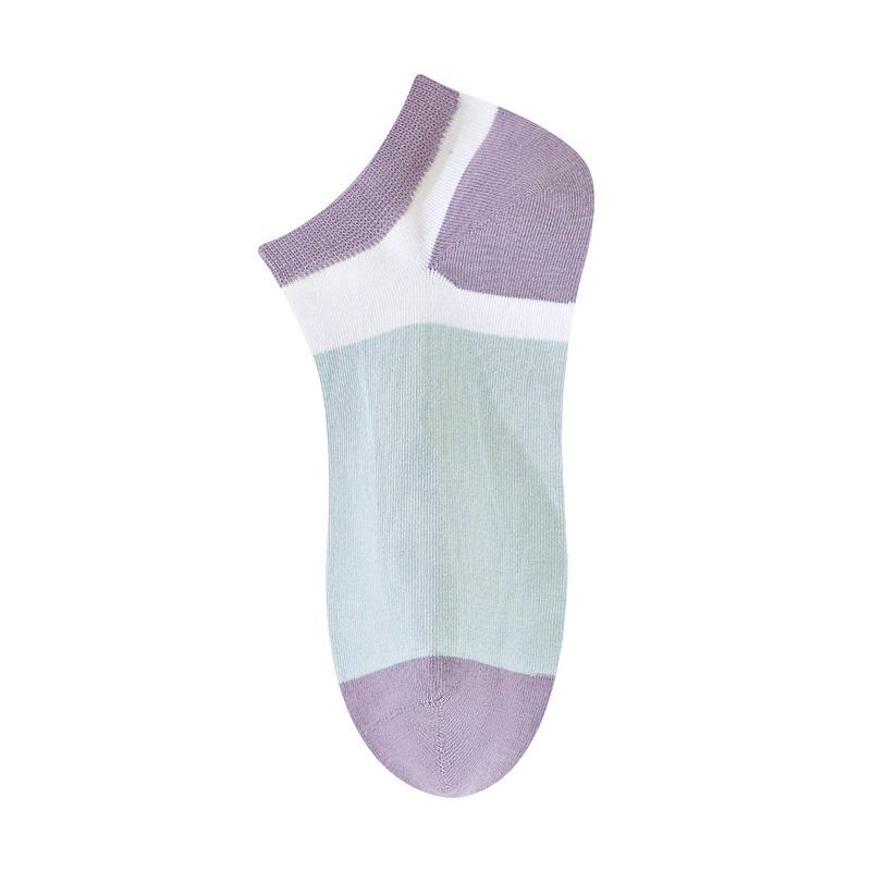 Loďkové ponožky Dámské Čistá bavlna Tenké, Mělké, Antibakteriální, Deodorizační, Absorbující pot, Prodyšné, Color-blockingové Ležérní Krátké ponožky