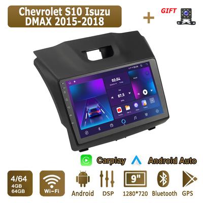 Android Carplay Car Radio For Chevrolet S10 Isuzu DMAX 2015-2018 Multimedia Player Head Unit Stereo GPS Navigation BT WIFI 4+64GB