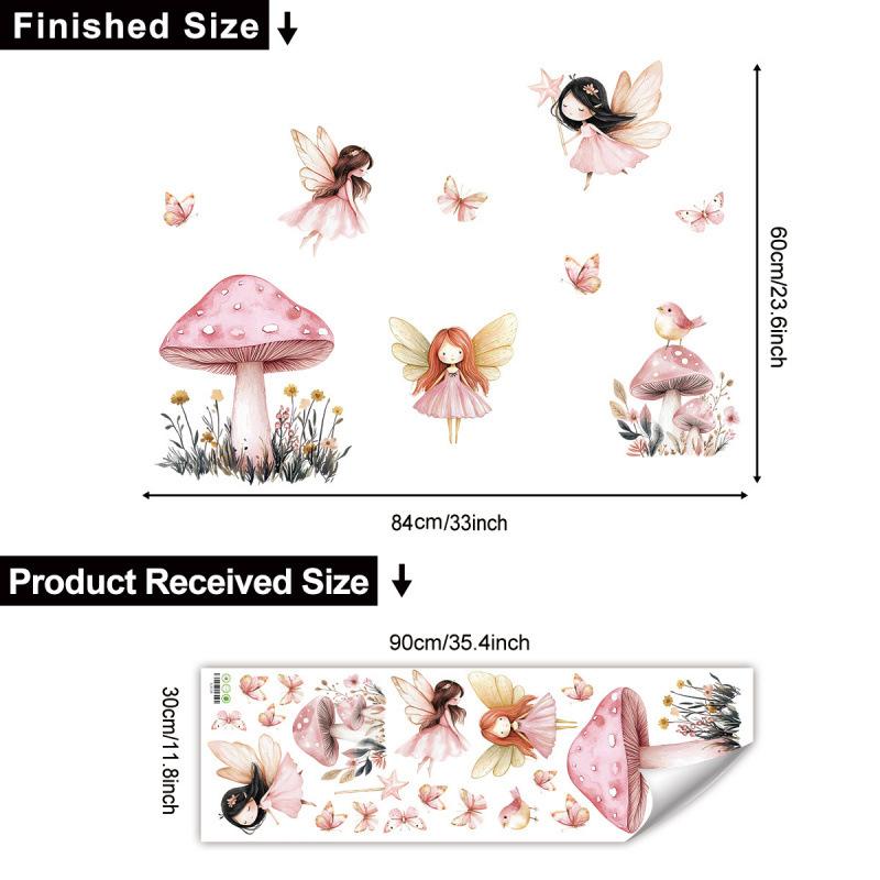 Cute Fairy Reading Wall Sticker For Baby Girls Nursary Room Kids Room Background Children's Room Wall Decals
