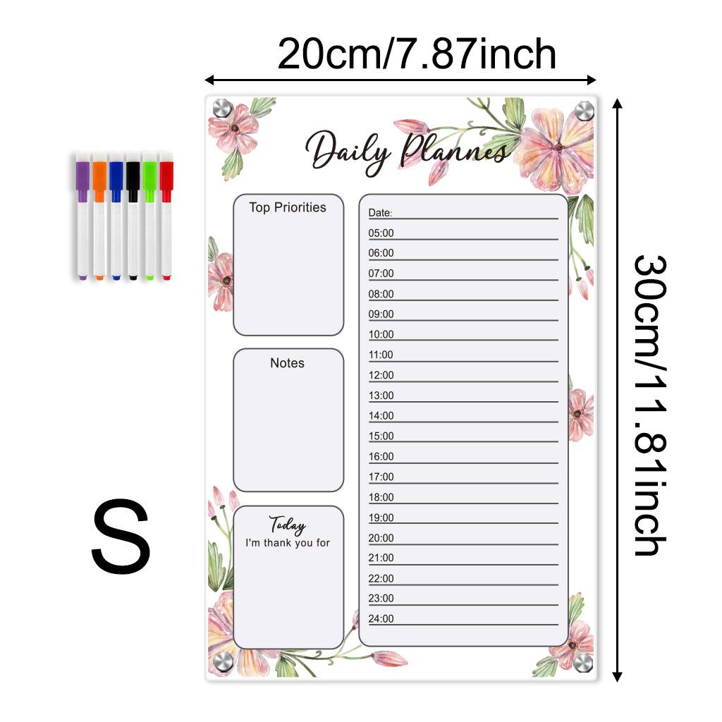 

Acrylic Magnetic Weekly Kitchen Chart Chores Checklist for Teens Adult Family Multiple Kids Reusable Meal Planner 6 Markers