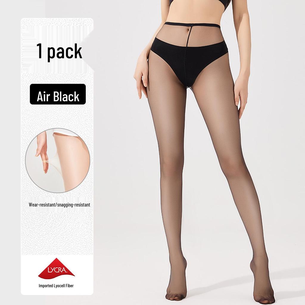Women's Black Ultra-Thin Pantyhose: Skin-Feel, Anti-Snag, Sexy High-End Tights for Spring, Autumn, and Winter.