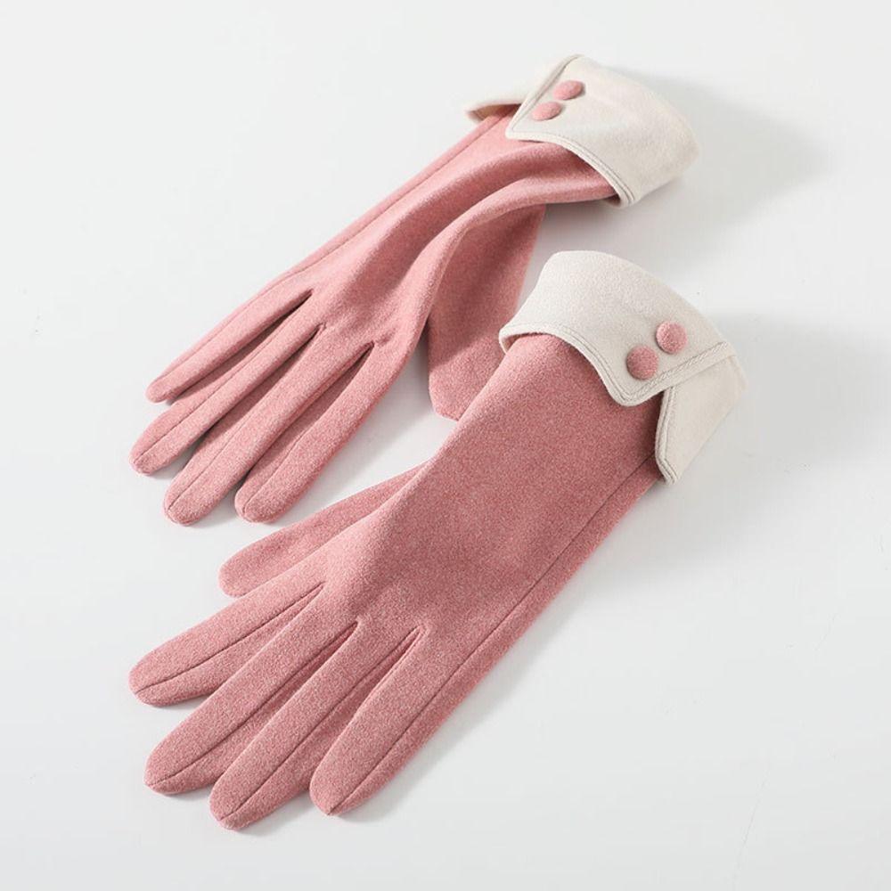 Touch Screen Velvet Outdoor Sports Women's Gloves Riding Gloves Full Finger Gloves Warm Mittens